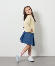 KJKBB01034 a.v.v KIDS(アー・ヴェ・ヴェ) [140-150]チュール袖トレーナー アイボリー