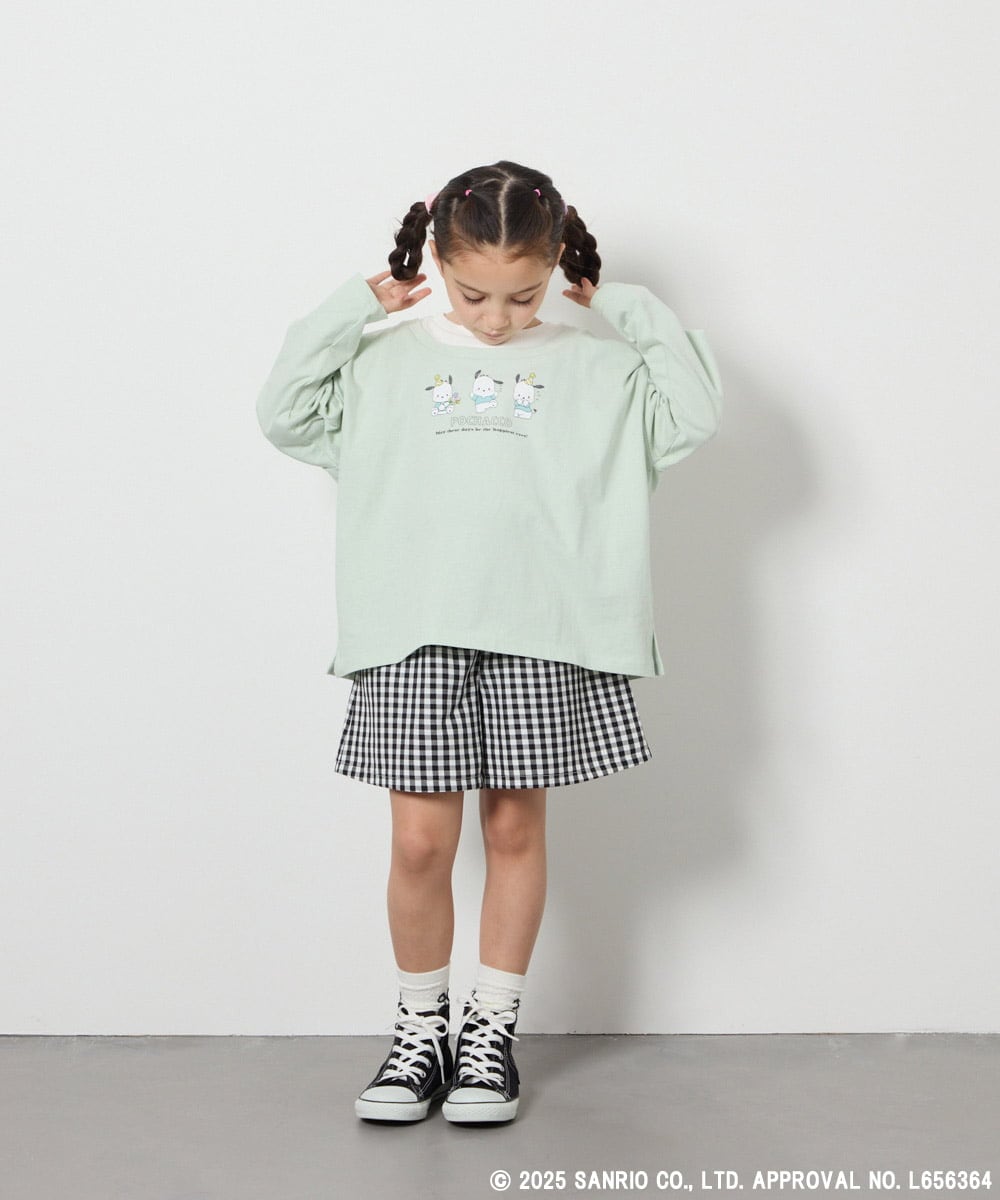 KJKEA82039 a.v.v KIDS(アー・ヴェ・ヴェ) [130]【ポチャッコ】レイヤード風ロンT グリーン