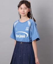 KJKFA41034 a.v.v KIDS(アー・ヴェ・ヴェ) [130]レースキリカエゲーミングＴシャツ ブルー