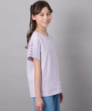 KJKFA49024 a.v.v KIDS(アー・ヴェ・ヴェ) [100-130]ソデレースアップＴシャツ ラベンダー