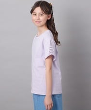 KJKFA49024 a.v.v KIDS(アー・ヴェ・ヴェ) [100-130]ソデレースアップＴシャツ ブラック