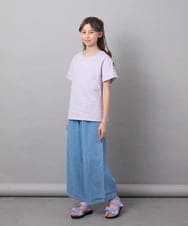 KJKFA49024 a.v.v KIDS(アー・ヴェ・ヴェ) [100-130]ソデレースアップＴシャツ ブラック