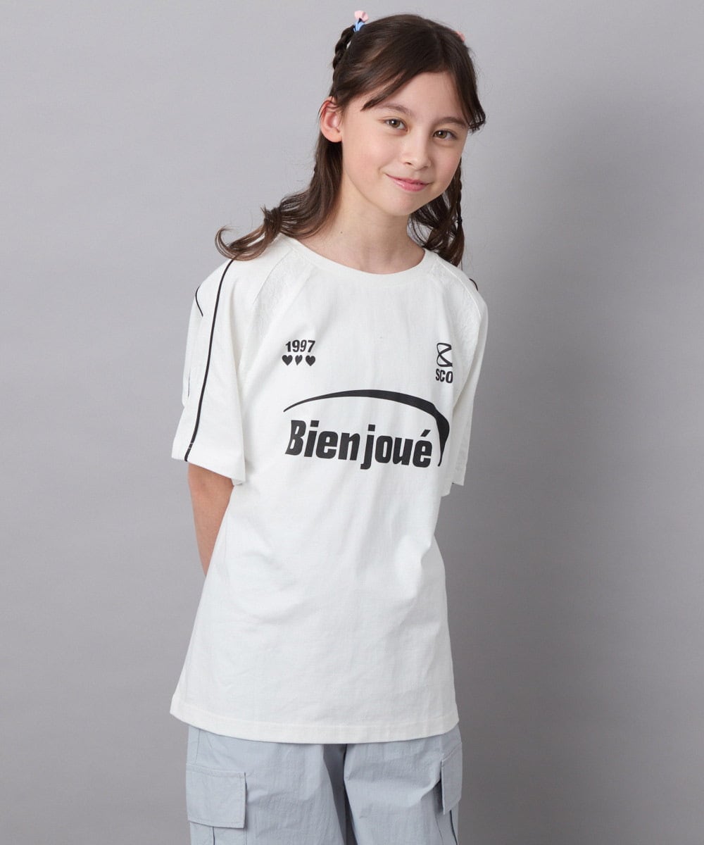 KJKFB41034 a.v.v KIDS(アー・ヴェ・ヴェ) [140-150]レースキリカエゲーミングＴシャツ ブルー