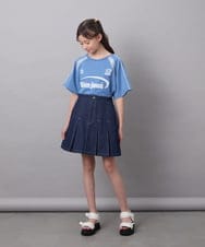 KJKFB41034 a.v.v KIDS(アー・ヴェ・ヴェ) [140-150]レースキリカエゲーミングＴシャツ ブルー