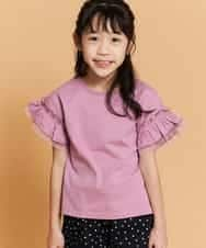 KJKFM33014 a.v.v KIDS(アー・ヴェ・ヴェ) [100-130]【プチプラ】フリルスリーブＴシャツ[WEB限定サイズ] ピンク