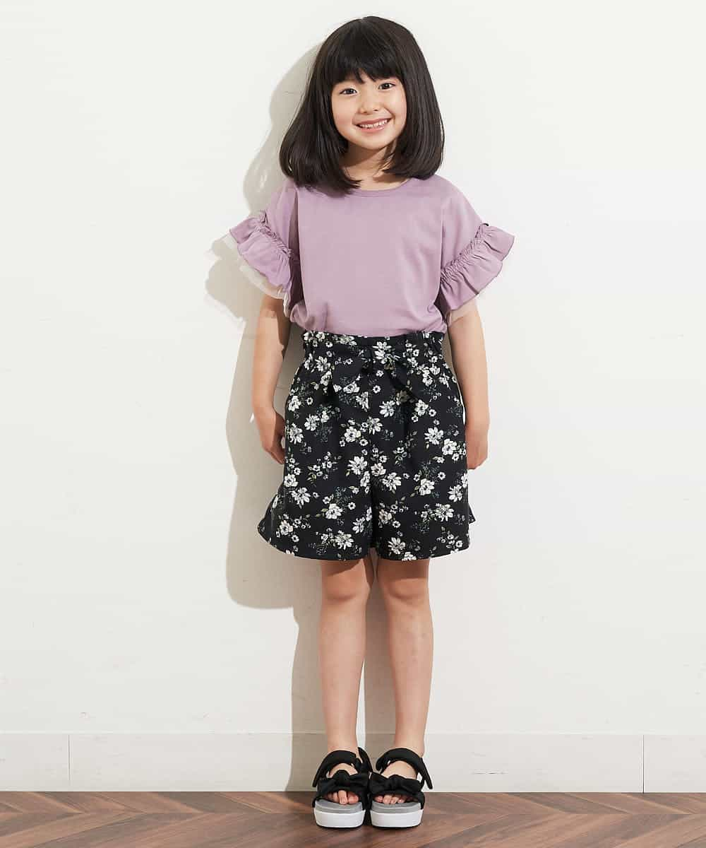 KJKFM33014 a.v.v KIDS(アー・ヴェ・ヴェ) [100-130]【プチプラ】フリルスリーブＴシャツ[WEB限定サイズ] ピンク