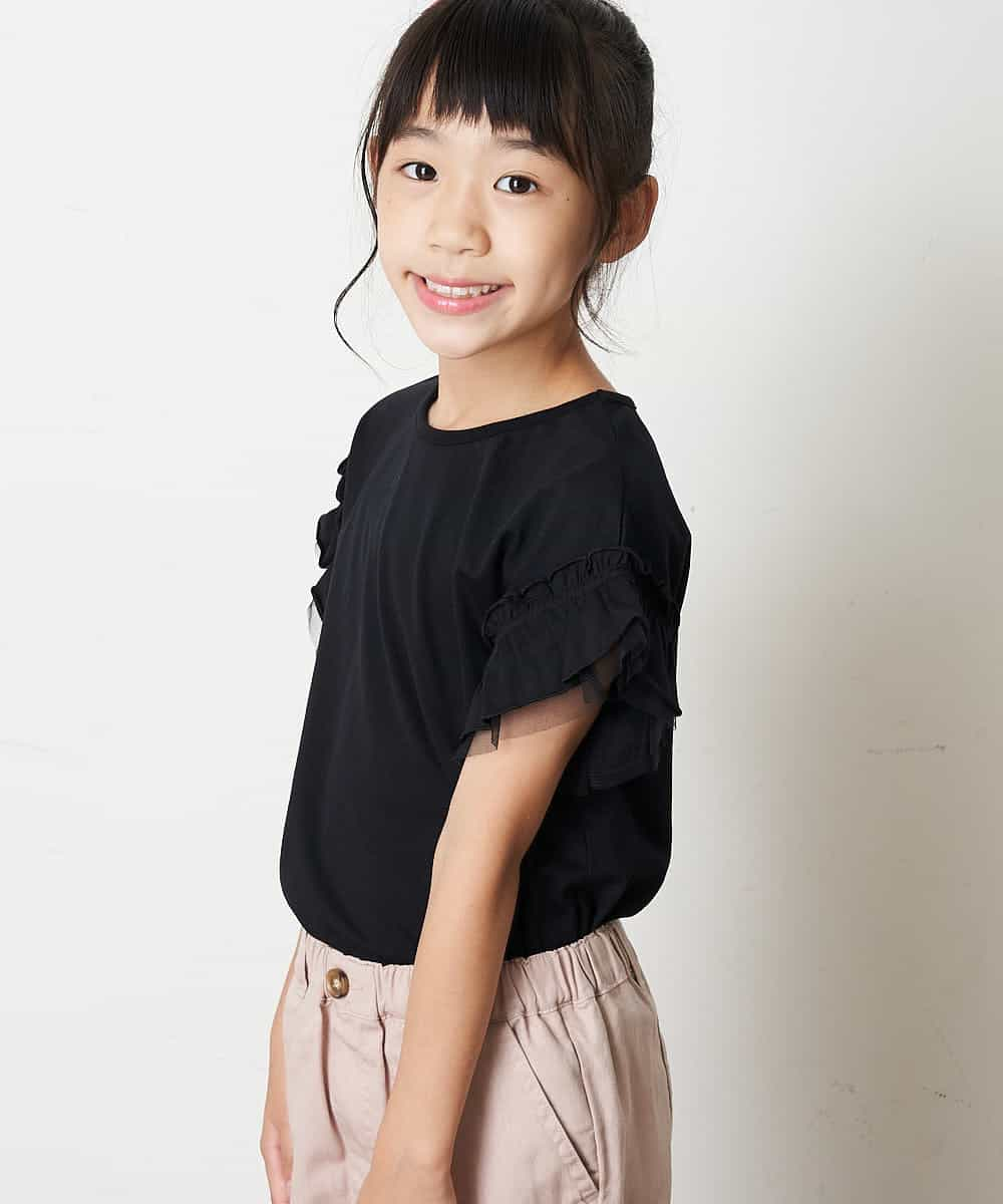 KJKFM33014 a.v.v KIDS(アー・ヴェ・ヴェ) [100-130]【プチプラ】フリルスリーブＴシャツ[WEB限定サイズ] ピンク