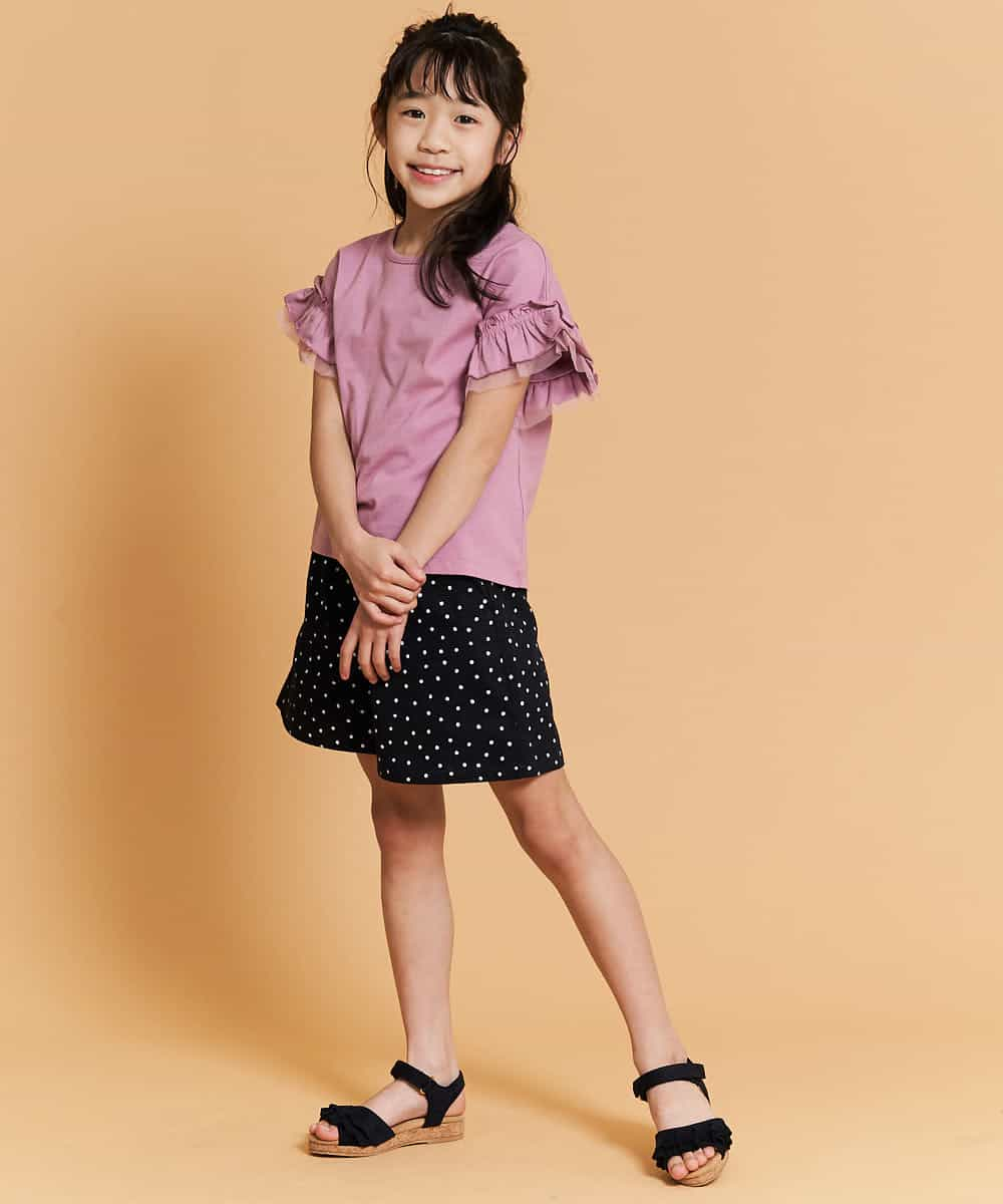 KJKFM33014 a.v.v KIDS(アー・ヴェ・ヴェ) [100-130]【プチプラ】フリルスリーブＴシャツ[WEB限定サイズ] ピンク