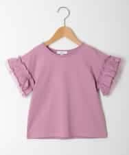 KJKFM33014 a.v.v KIDS(アー・ヴェ・ヴェ) [100-130]【プチプラ】フリルスリーブＴシャツ[WEB限定サイズ] ピンク