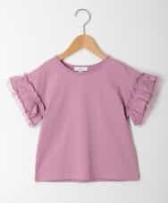 KJKFN33016 a.v.v KIDS(アー・ヴェ・ヴェ) [140-150]【プチプラ】フリルスリーブＴシャツ ピンク