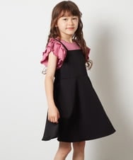 KJKFS83024 a.v.v KIDS(アー・ヴェ・ヴェ) [100-130]【マイルドライナーコラボ】袖フリルロゴカットソー マイルドレッド