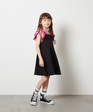 KJKFS83024 a.v.v KIDS(アー・ヴェ・ヴェ) [100-130]【マイルドライナーコラボ】袖フリルロゴカットソー マイルドレッド