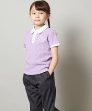 KJKFS84024 a.v.v KIDS(アー・ヴェ・ヴェ) [100-130]【マイルドライナーコラボ】ロゴポロTシャツ マイルドバイオレット