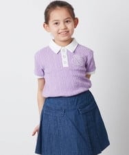 KJKFS84024 a.v.v KIDS(アー・ヴェ・ヴェ) [100-130]【マイルドライナーコラボ】ロゴポロTシャツ マイルドバイオレット