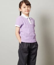 KJKFS84024 a.v.v KIDS(アー・ヴェ・ヴェ) [100-130]【マイルドライナーコラボ】ロゴポロTシャツ マイルドバイオレット