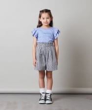 KJKFU83034 a.v.v KIDS(アー・ヴェ・ヴェ) [160]【マイルドライナーコラボ】袖フリルロゴカットソー マイルドダークブルー