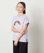 KJKFV46019 a.v.v KIDS(アー・ヴェ・ヴェ) [100-130]スパンコールＴシャツ ラベンダー