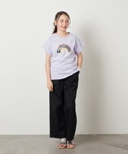 KJKFV46019 a.v.v KIDS(アー・ヴェ・ヴェ) [100-130]スパンコールＴシャツ ホワイト