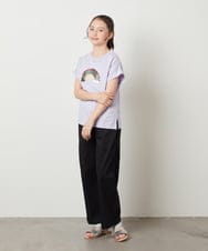 KJKFV46019 a.v.v KIDS(アー・ヴェ・ヴェ) [100-130]スパンコールＴシャツ ホワイト