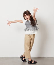 KJKFX43039 a.v.v KIDS(アー・ヴェ・ヴェ) [160]チュールキャミドッキングＴシャツ ブラック