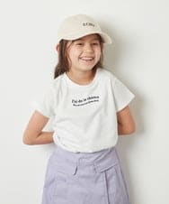 KJKGS06019 a.v.v KIDS(アー・ヴェ・ヴェ) [100-130]ロゴ刺繍Ｔシャツ ライトブルー