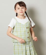 KJKGS12029 a.v.v KIDS(アー・ヴェ・ヴェ) [100-130]【セットアップ対応】キャミドッキングトップス グリーン