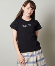 KJKGT06024 a.v.v KIDS(アー・ヴェ・ヴェ) [140-150]ロゴ刺繍Ｔシャツ ブラック