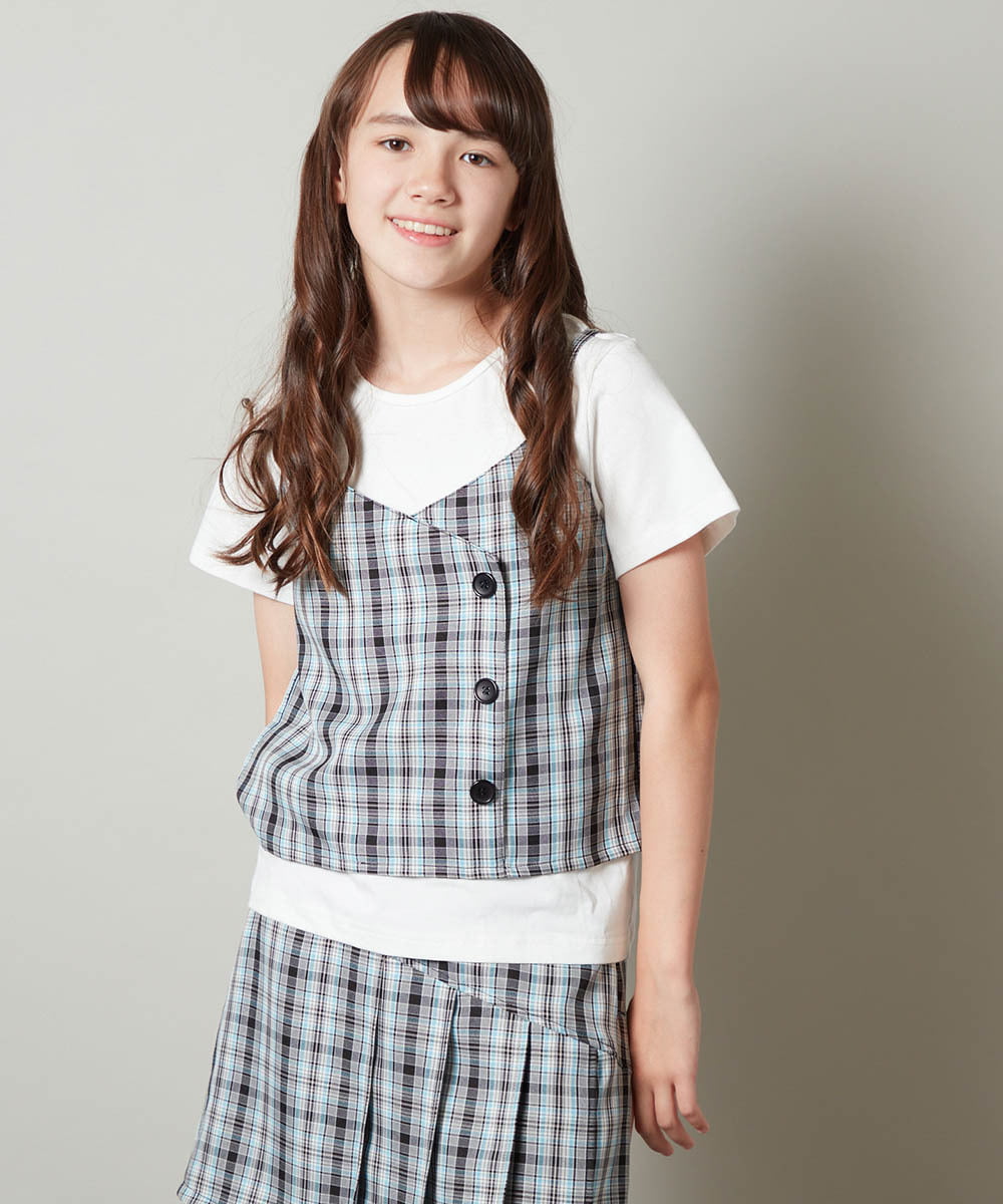 オリジナル キャミソール半袖+短いスカート 夏 JK セット