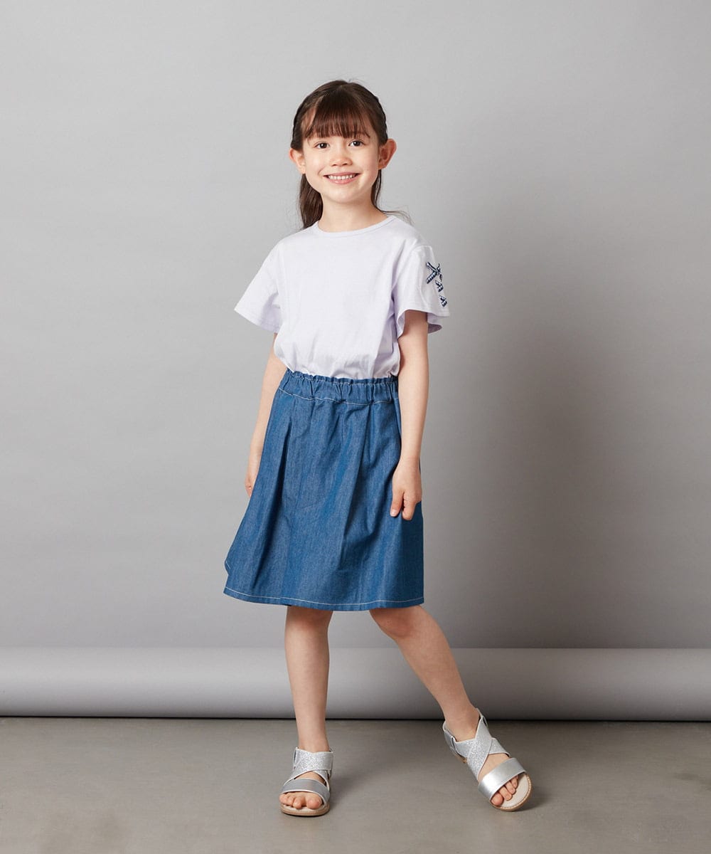 KJKGV14016 a.v.v KIDS(アー・ヴェ・ヴェ) [100-130]【WEB限定】袖レースアップリボンＴシャツ ラベンダー