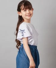 KJKGV14016 a.v.v KIDS(アー・ヴェ・ヴェ) [100-130]【WEB限定】袖レースアップリボンＴシャツ ラベンダー