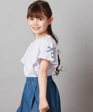 KJKGV14016 a.v.v KIDS(アー・ヴェ・ヴェ) [100-130]【WEB限定】袖レースアップリボンＴシャツ ラベンダー