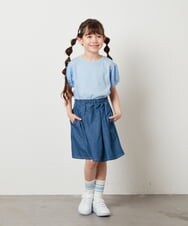 KJKGV42024 a.v.v KIDS(アー・ヴェ・ヴェ) [100-130]異素材フリルスリーブカットソー ライトブルー