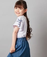 KJKGW14019 a.v.v KIDS(アー・ヴェ・ヴェ) [140-150]【WEB限定】袖レースアップリボンＴシャツ ホワイト