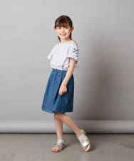 KJKGW14019 a.v.v KIDS(アー・ヴェ・ヴェ) [140-150]【WEB限定】袖レースアップリボンＴシャツ ホワイト