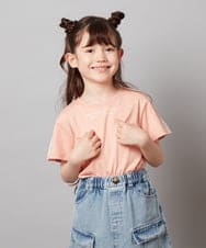 KJKGX08016 a.v.v KIDS(アー・ヴェ・ヴェ) [160]ギンガムスリーブﾞTシャツ オレンジ