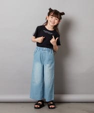 KJKGX08016 a.v.v KIDS(アー・ヴェ・ヴェ) [160]ギンガムスリーブﾞTシャツ ホワイト