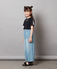 KJKGX08016 a.v.v KIDS(アー・ヴェ・ヴェ) [160]ギンガムスリーブﾞTシャツ ホワイト