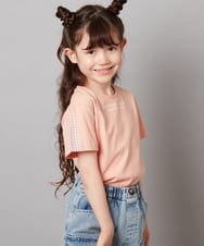 KJKGX08016 a.v.v KIDS(アー・ヴェ・ヴェ) [160]ギンガムスリーブﾞTシャツ ホワイト