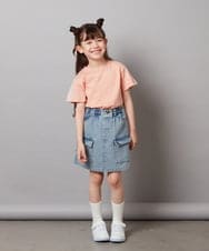 KJKGX08016 a.v.v KIDS(アー・ヴェ・ヴェ) [160]ギンガムスリーブﾞTシャツ ホワイト