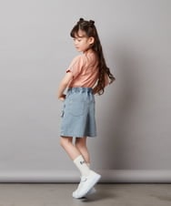 KJKGX08016 a.v.v KIDS(アー・ヴェ・ヴェ) [160]ギンガムスリーブﾞTシャツ ホワイト