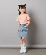 KJKGX08016 a.v.v KIDS(アー・ヴェ・ヴェ) [160]ギンガムスリーブﾞTシャツ ホワイト