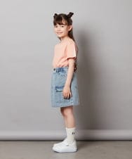 KJKGX08016 a.v.v KIDS(アー・ヴェ・ヴェ) [160]ギンガムスリーブﾞTシャツ ホワイト