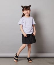 KJKGX08016 a.v.v KIDS(アー・ヴェ・ヴェ) [160]ギンガムスリーブﾞTシャツ ホワイト