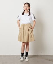 KJKGX08016 a.v.v KIDS(アー・ヴェ・ヴェ) [160]ギンガムスリーブﾞTシャツ ホワイト