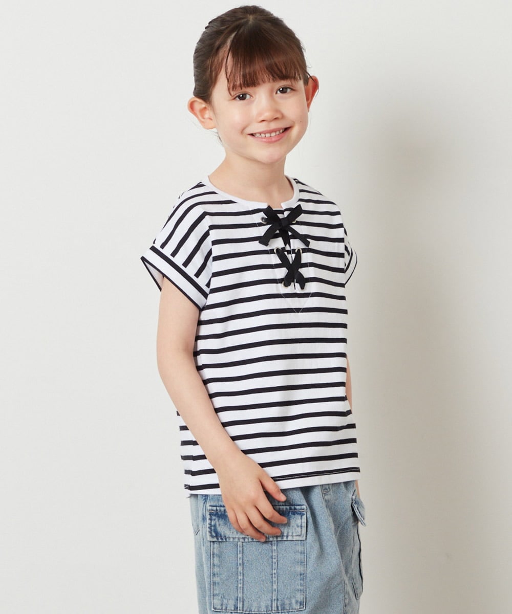 160]フロントレースUPTシャツ(カットソー・Tシャツ) | a.v.v KIDS(アー 