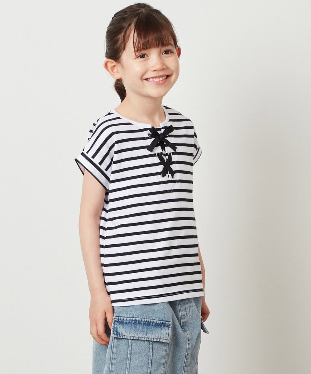 160]フロントレースUPTシャツ(カットソー・Tシャツ) | a.v.v KIDS(アー 