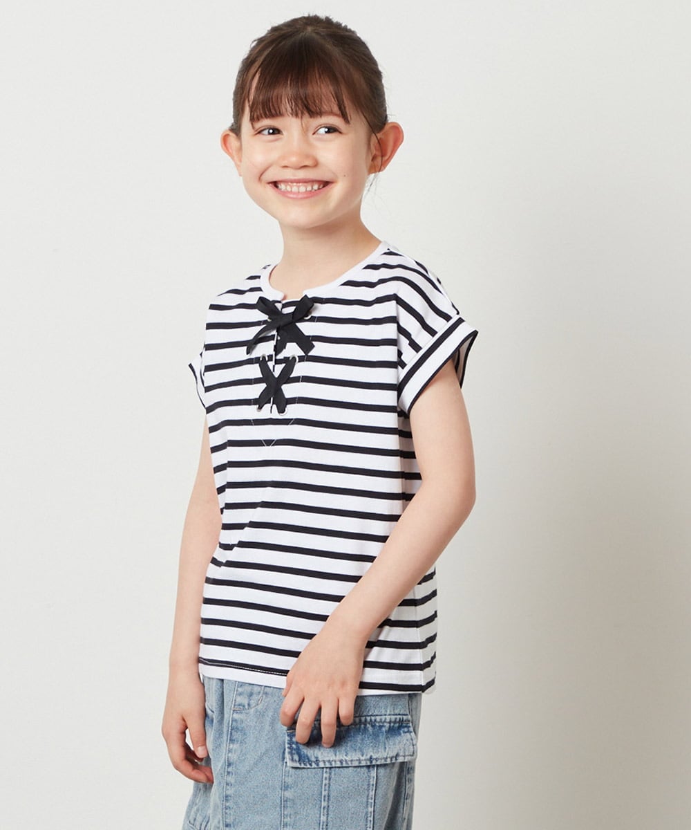 160]フロントレースUPTシャツ(カットソー・Tシャツ) | a.v.v KIDS(アー 