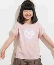 KJKHM03024 a.v.v KIDS(アー・ヴェ・ヴェ) [100-130]【接触冷感】リバーシブル スパンコールTシャツ ピンク