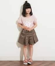 KJKHM03024 a.v.v KIDS(アー・ヴェ・ヴェ) [100-130]【接触冷感】リバーシブル スパンコールTシャツ ピンク