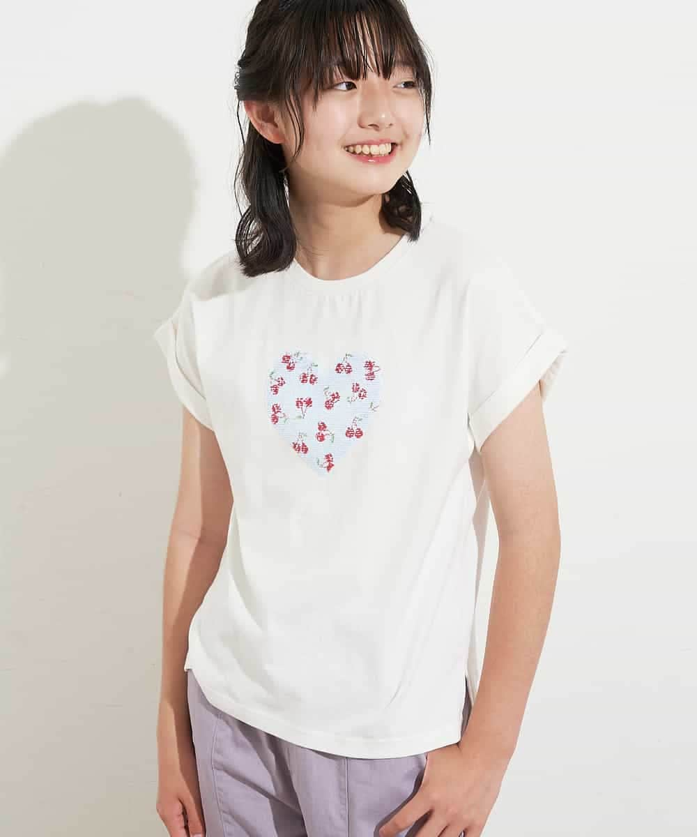 KJKHM03024 a.v.v KIDS(アー・ヴェ・ヴェ) [100-130]【接触冷感】リバーシブル スパンコールTシャツ ピンク